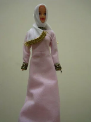 A Muslim Barbie clone (pink) full length